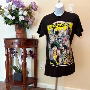 Black My Hero Academia Graphic  Tee
